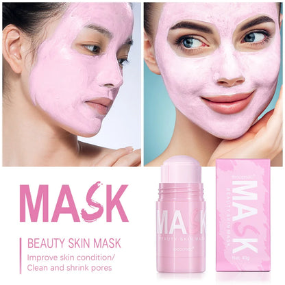 40g Face Clean Mask Green Tea/Rose Extract Cleansing Stick Deep Moisturizing Shrink Pores Blackhead Film Smear Oil Control Mask