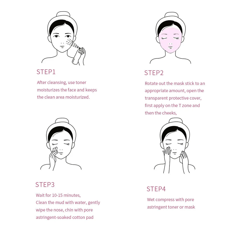 40g Face Clean Mask Green Tea/Rose Extract Cleansing Stick Deep Moisturizing Shrink Pores Blackhead Film Smear Oil Control Mask