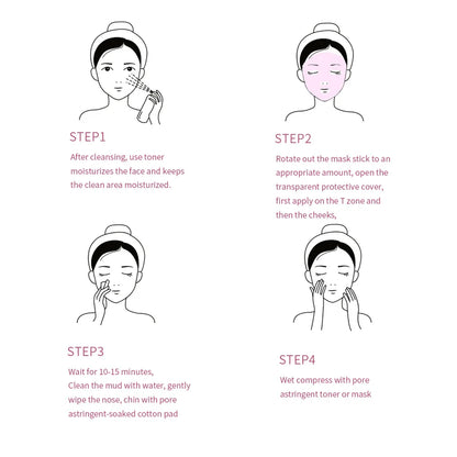 40g Face Clean Mask Green Tea/Rose Extract Cleansing Stick Deep Moisturizing Shrink Pores Blackhead Film Smear Oil Control Mask